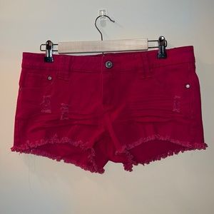 Blue Asphalt Pink Jean Shorts Size 13